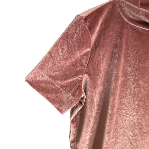 Anthropologie Crushed Velvet Dusty Rose Mock Neck Top Romantic Fairy Size M - Picture 4 of 10